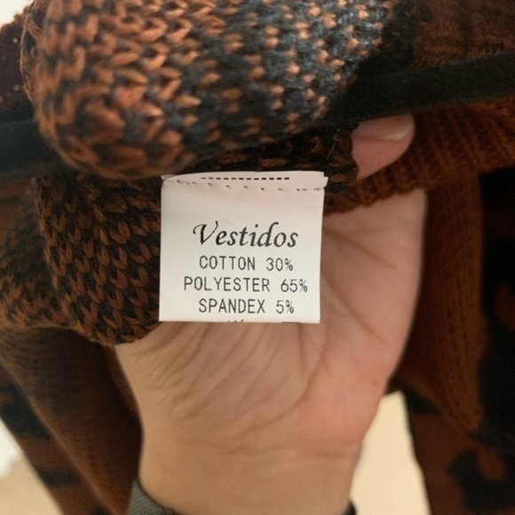 Brown and Black Leopard Sweater Small - Picture 7 of 10